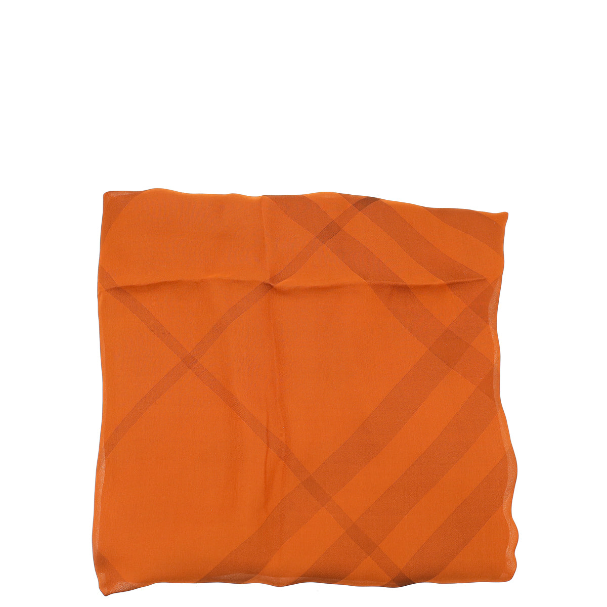 Burberry Burnt Orange Giant Check Chiffon Scarf-Burberry-THE CLOSET