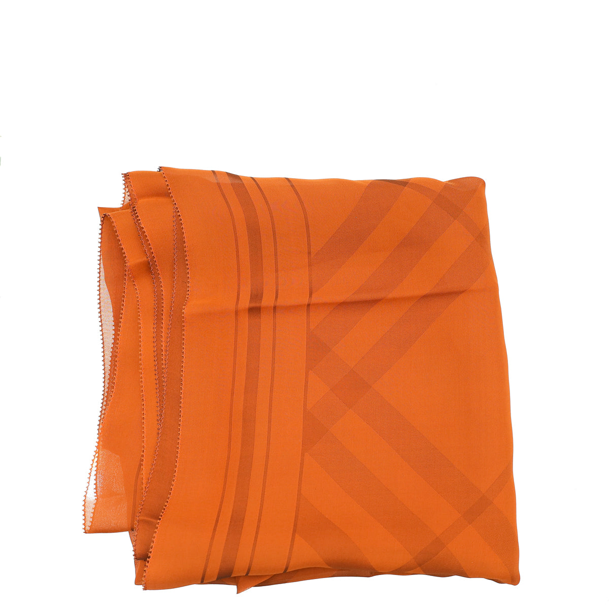 Burberry Burnt Orange Giant Check Chiffon Scarf-Burberry-THE CLOSET