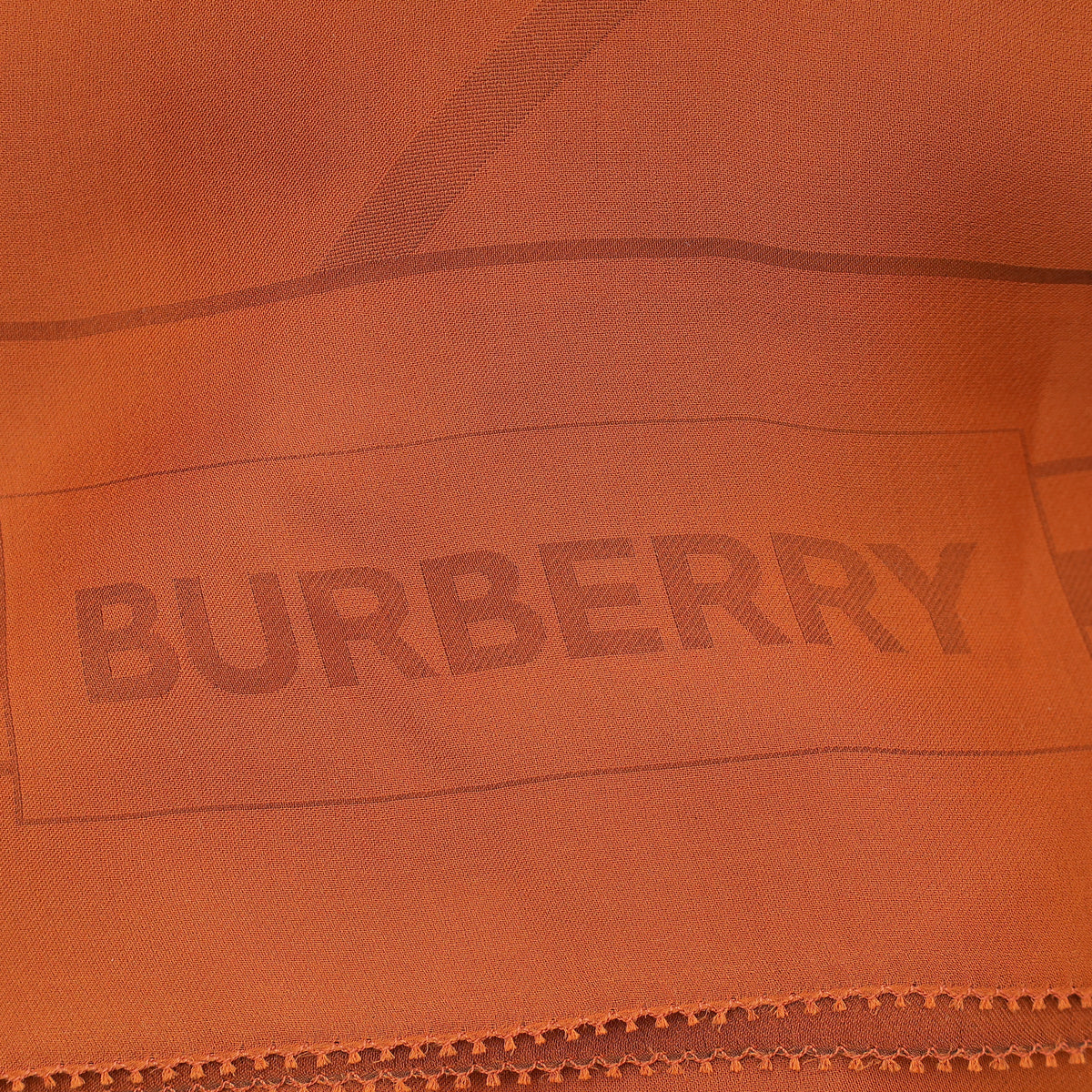 Burberry Burnt Orange Giant Check Chiffon Scarf