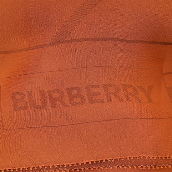 Burberry Burnt Orange Giant Check Chiffon Scarf
