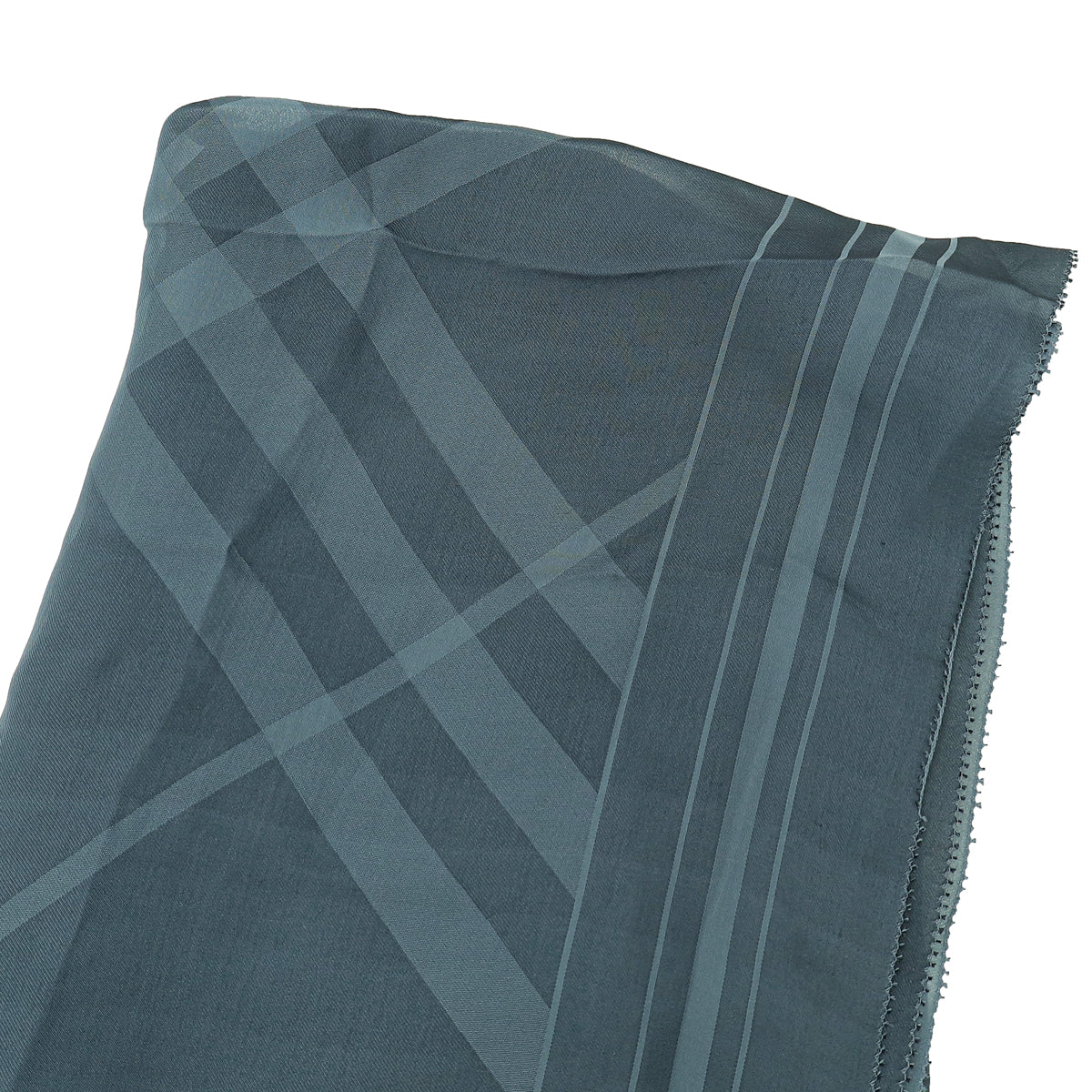 Burberry Dark Grey Giant Check Chiffon Scarf-Burberry-THE CLOSET