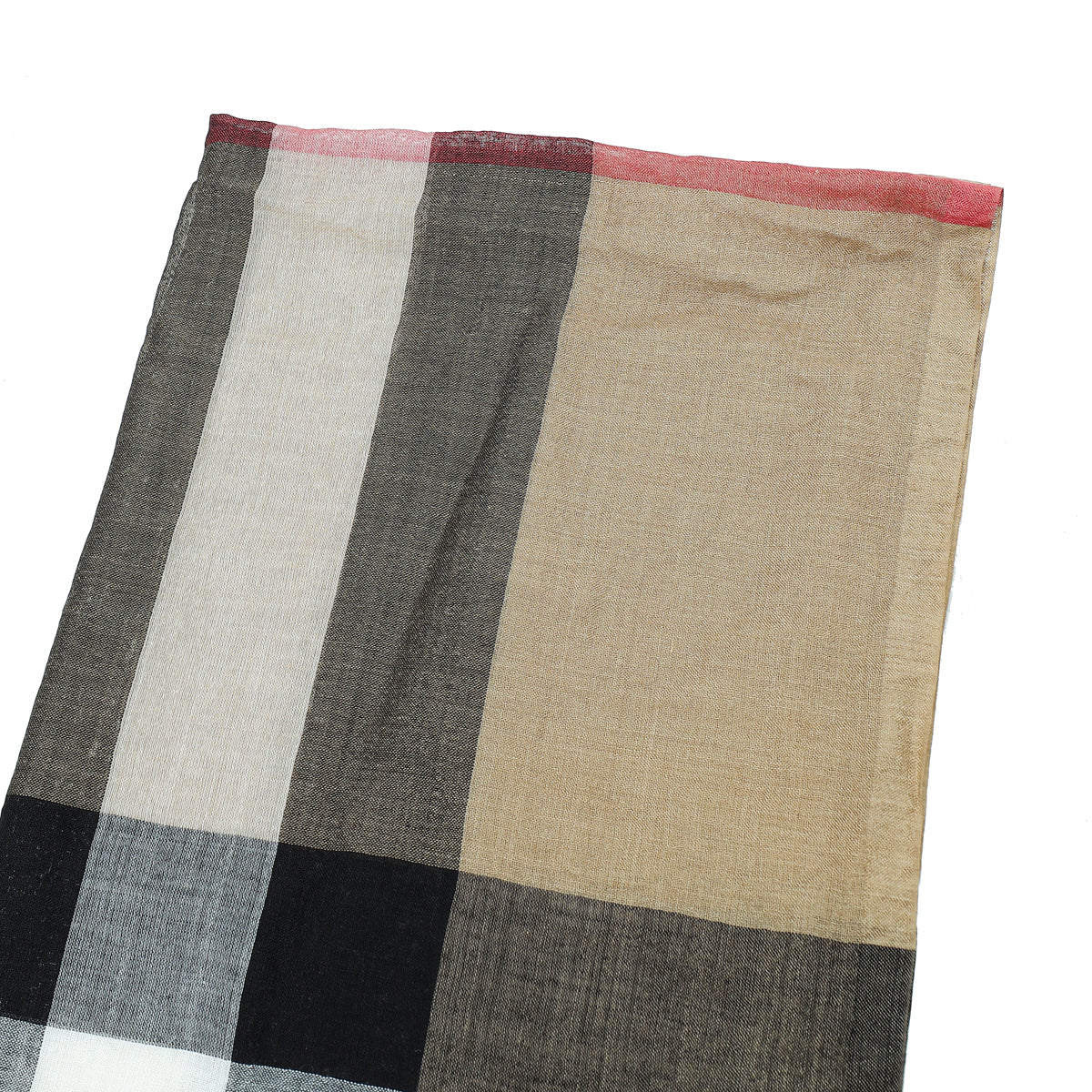 Burberry Brown Multicolor House Check Gauze Scarf