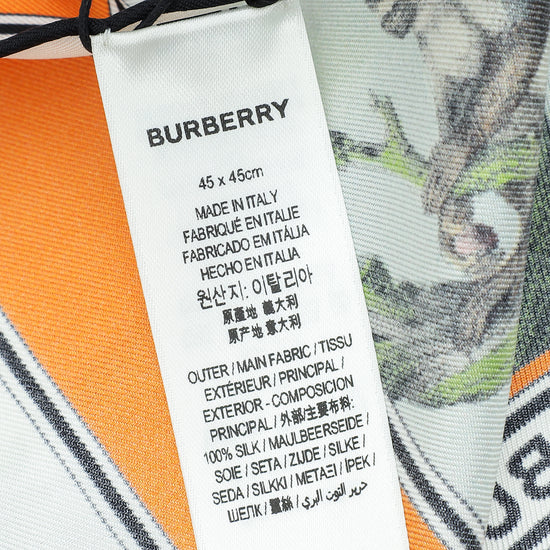 Burberry Multicolor Monkey Print Silk Scarf