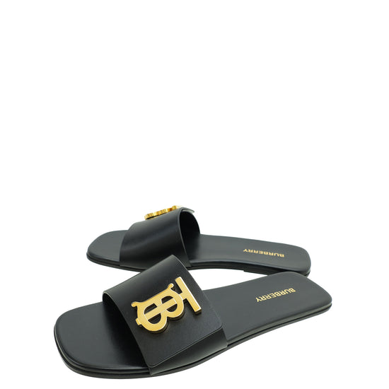 Burberry Black TB Logo Slide Sandal 38