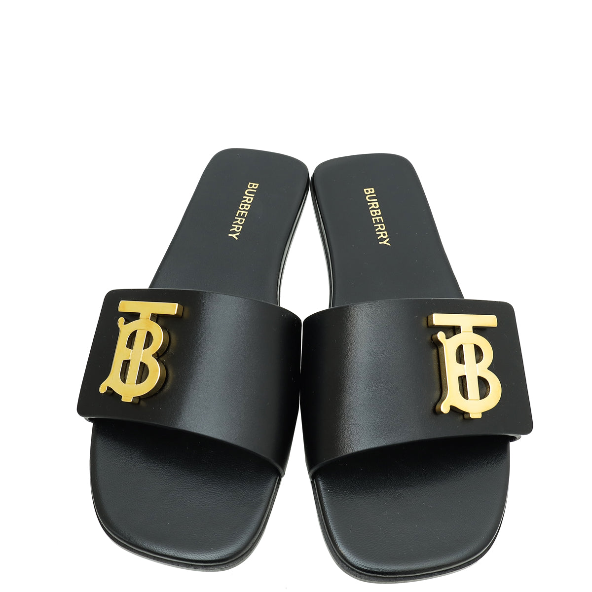 BURBERRY バーバリー　TB LOGO スライドサンダル　38(24cm) Burberry Black TB Logo Slide Sandal 38 – THE CLOSET