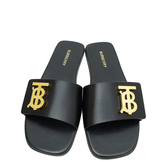 Burberry Black TB Logo Slide Sandal 38