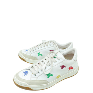 Burberry White Multicolor Timsbury Knight Sneakers 36