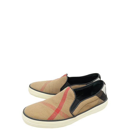 Burberry Bicolor Novacheck Gauden Slip On Sneakers 36