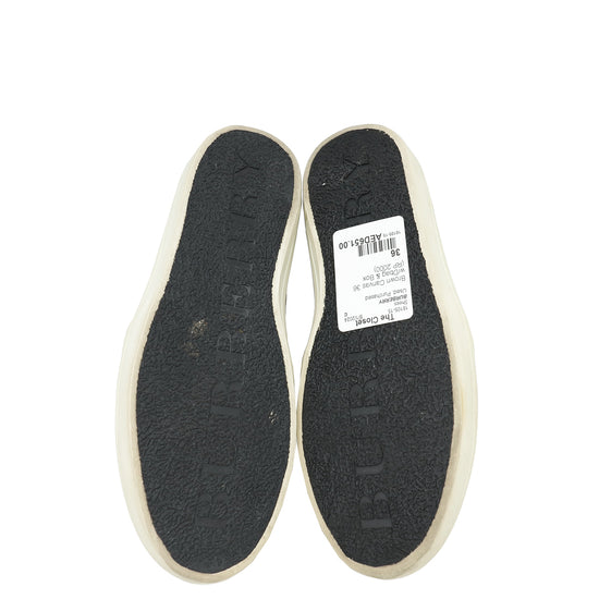 Burberry Bicolor Novacheck Gauden Slip On Sneakers 36