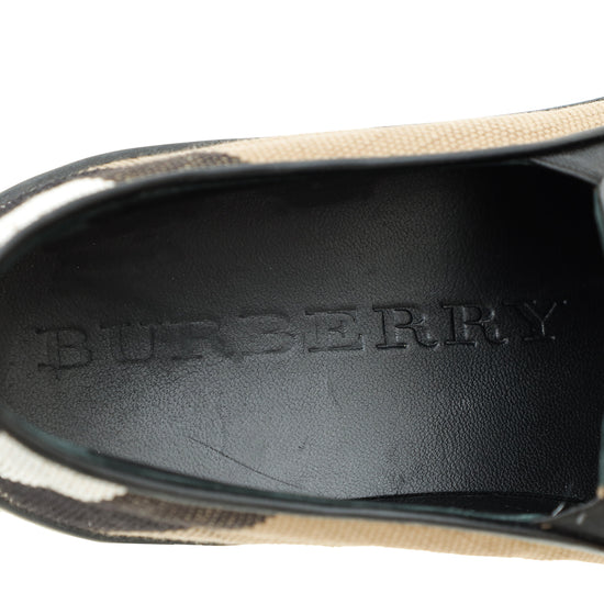 Burberry Bicolor Novacheck Gauden Slip On Sneakers 36