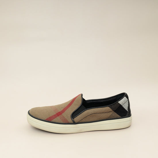 Burberry Multicolor Novacheck Gauden Slip On Sneakers 36-Burberry-THE CLOSET