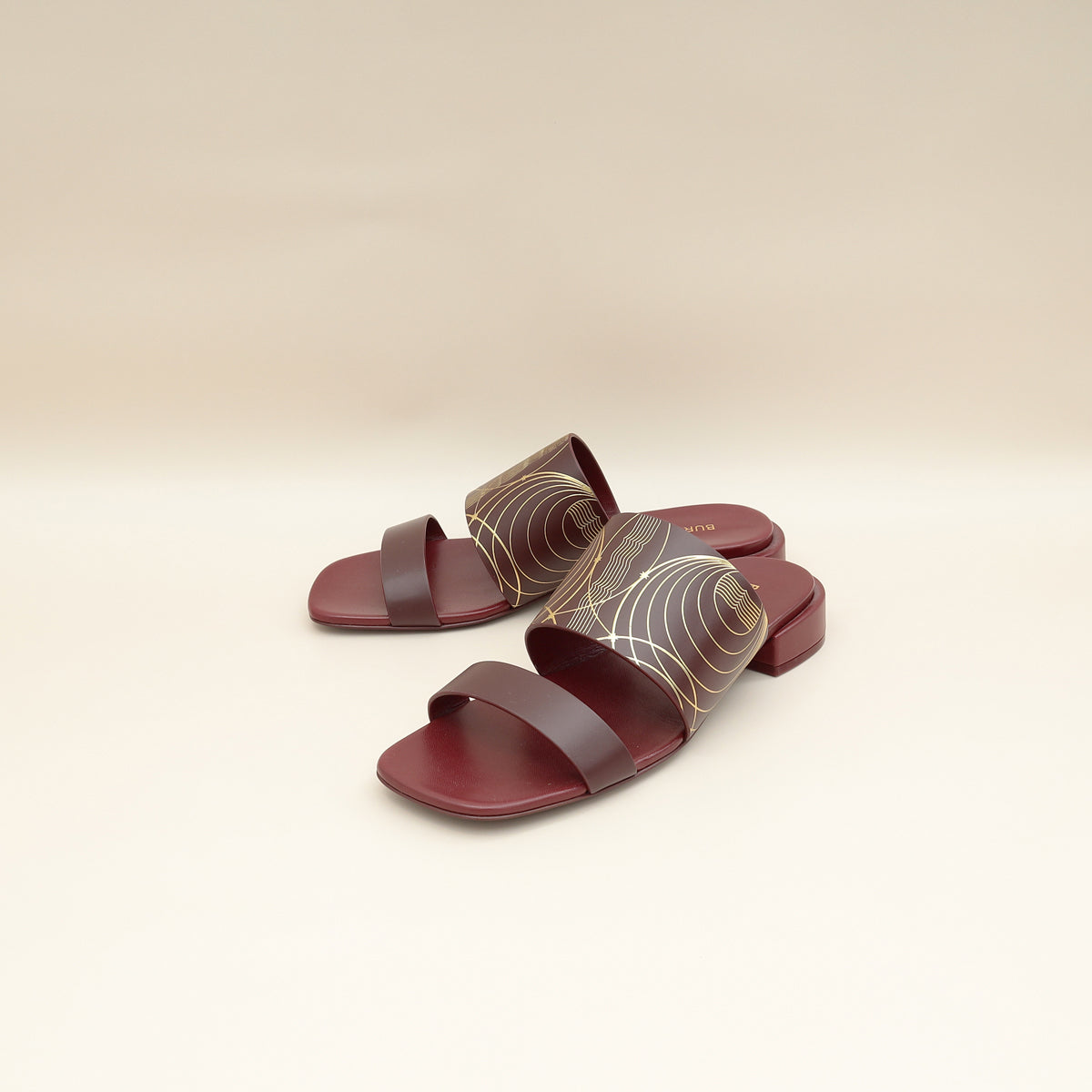 Burberry Dark Maroon Myla Sandals 37.5