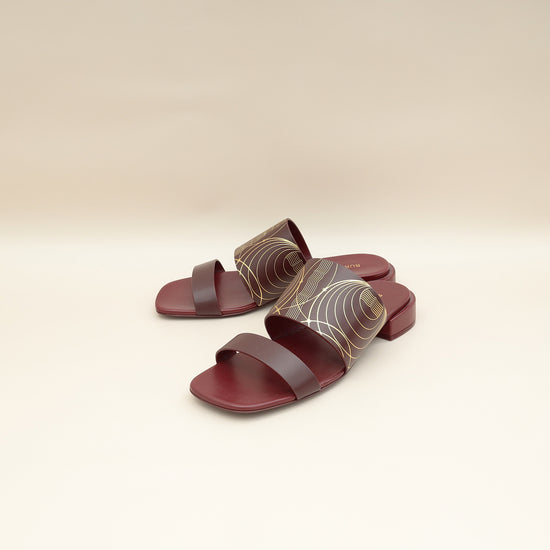 Burberry Dark Maroon Myla Sandals 37.5