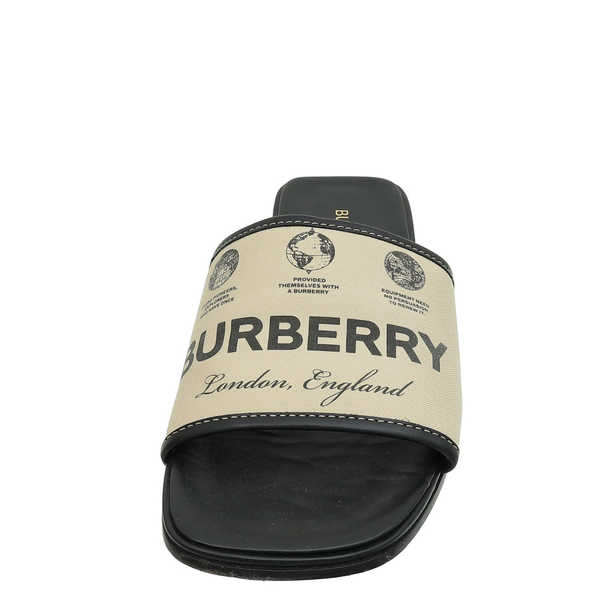 Burberry Beige Carolyn Logo Flat Slide Sandals 37-Burberry-THE CLOSET