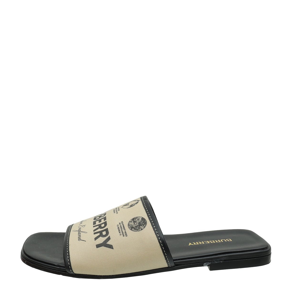 Burberry Beige Carolyn Logo Flat Slide Sandals 37-Burberry-THE CLOSET