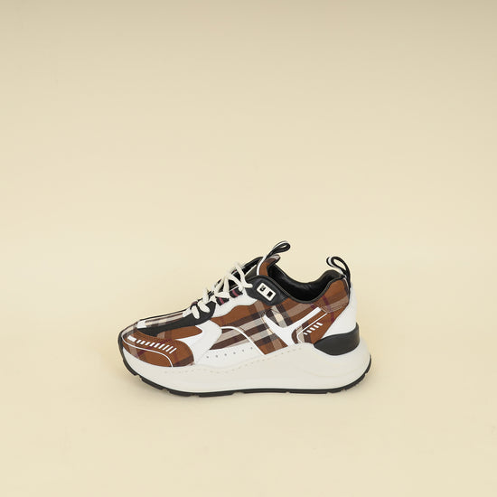 Burberry Dark Brich Brown Vintage Check Sean Sneakers 37-Burberry-THE CLOSET