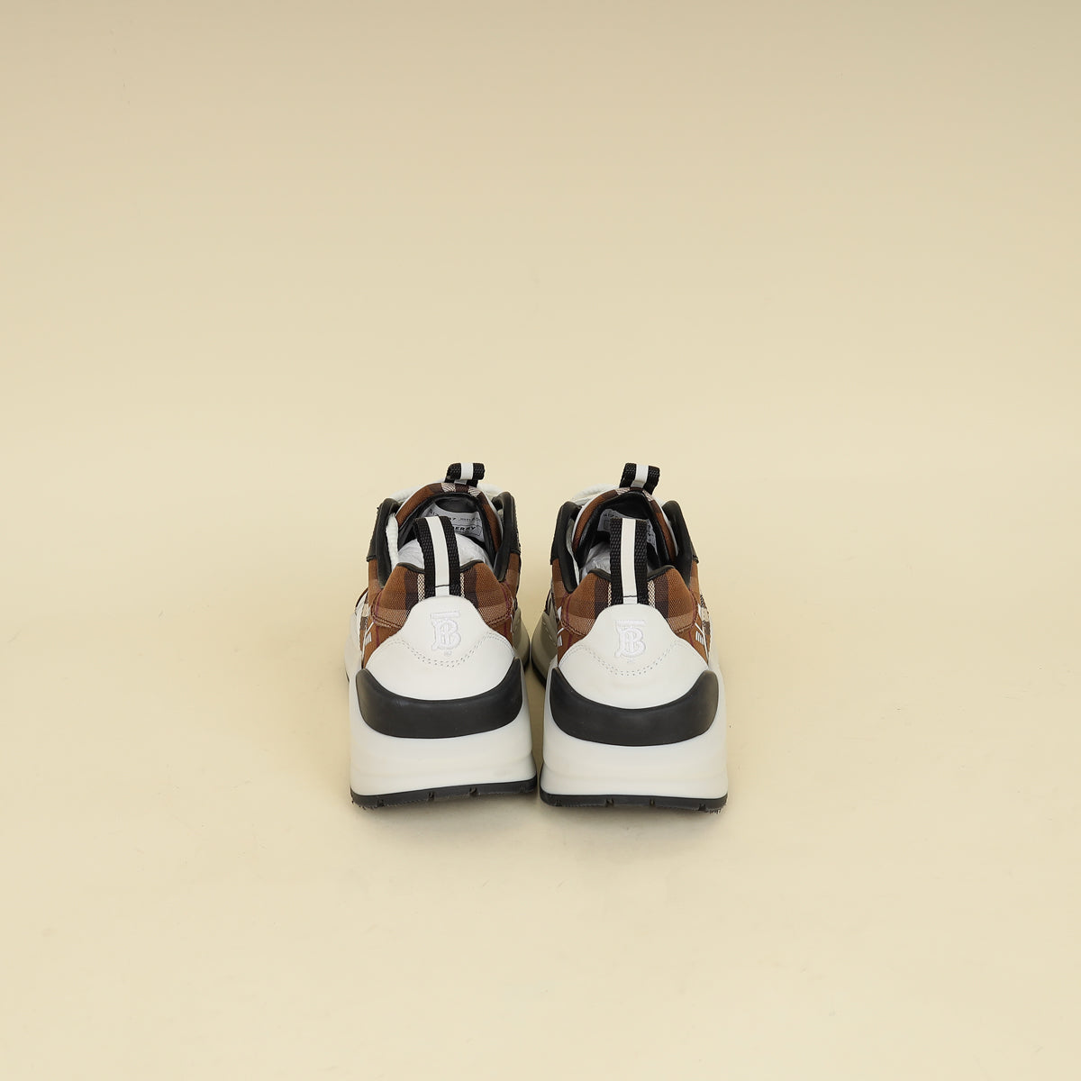 Burberry Dark Brich Brown Vintage Check Sean Sneakers 37-Burberry-THE CLOSET