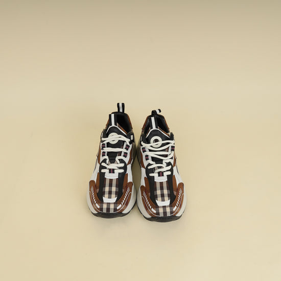 Burberry Dark Brich Brown Vintage Check Sean Sneakers 37-Burberry-THE CLOSET