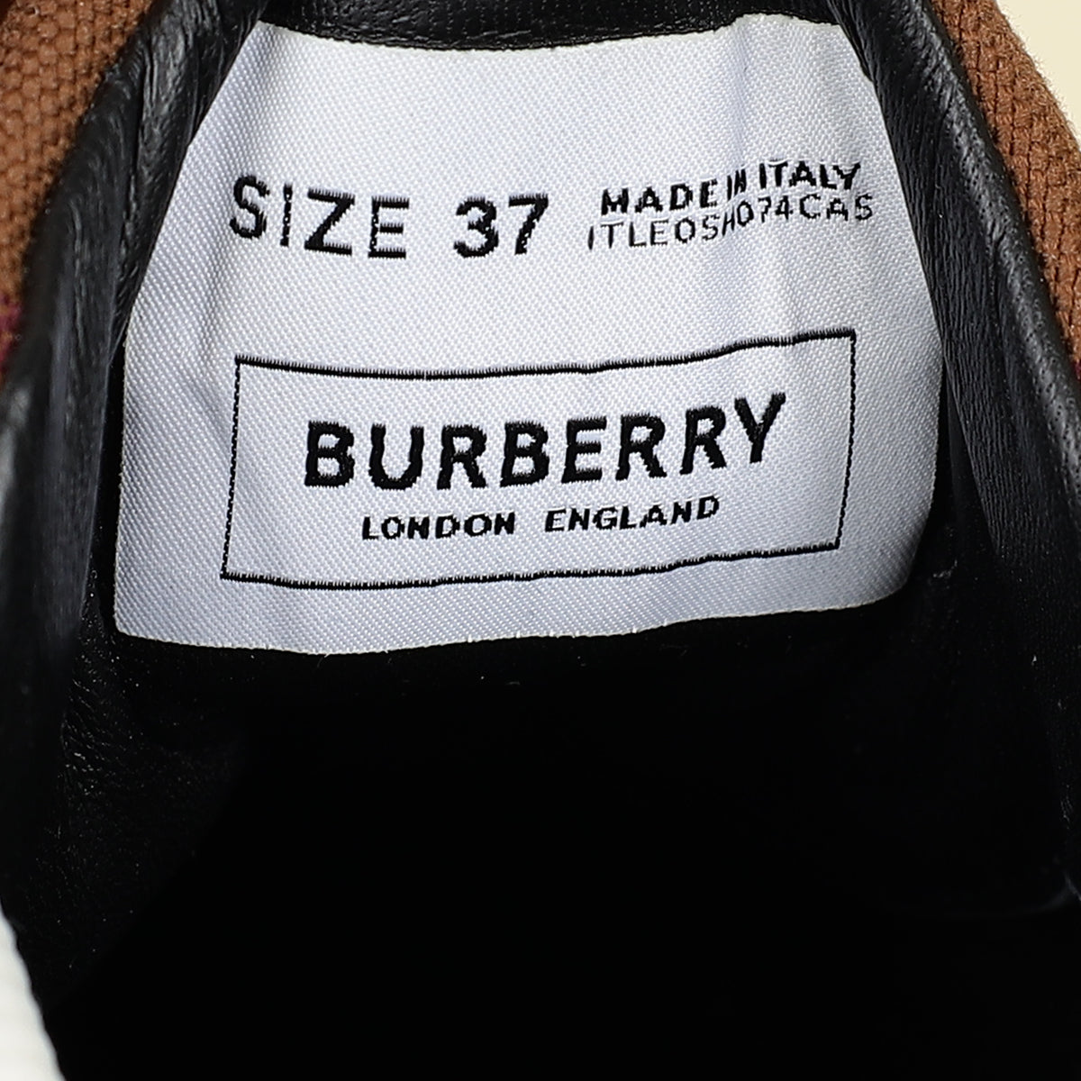 Burberry Dark Brich Brown Vintage Check Sean Sneakers 37-Burberry-THE CLOSET