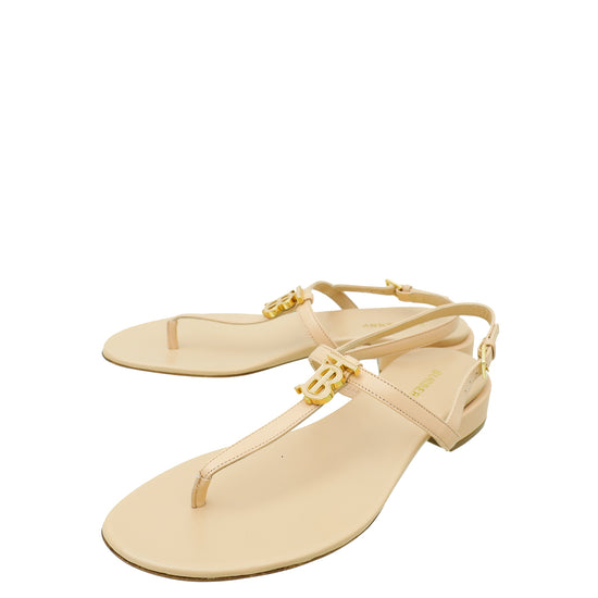 Burberry Nude TB Logo Emily 20 Thong Sandal 38