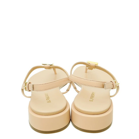 Burberry Nude TB Logo Emily 20 Thong Sandal 38