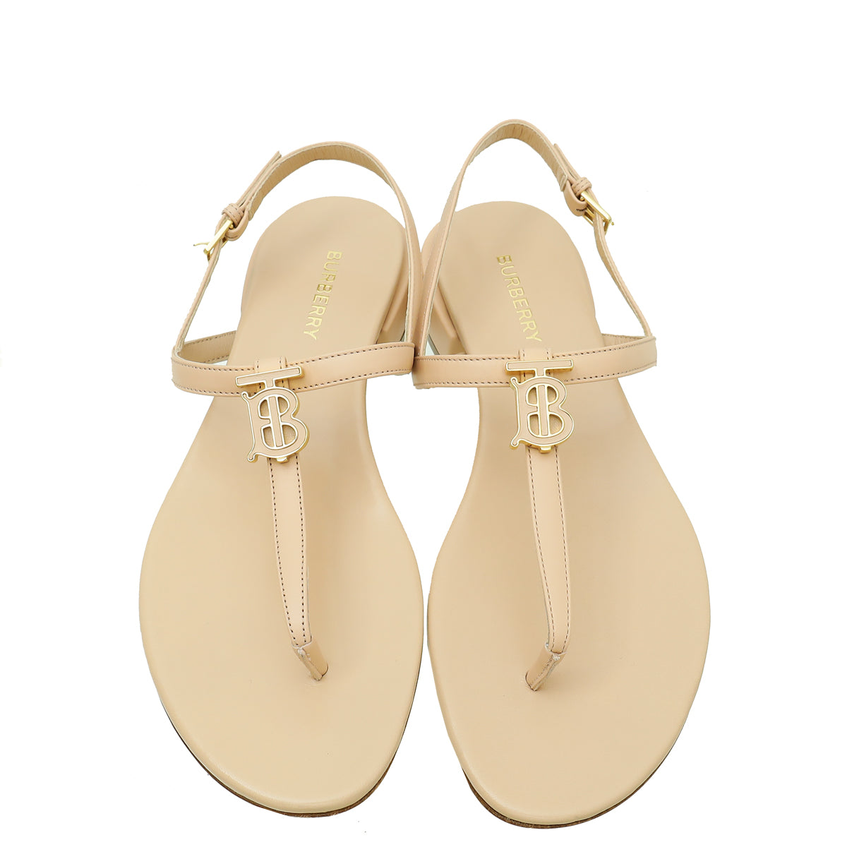 Burberry Nude TB Logo Emily 20 Thong Sandal 38