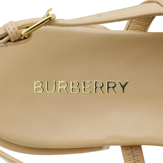 Burberry Nude TB Logo Emily 20 Thong Sandal 38