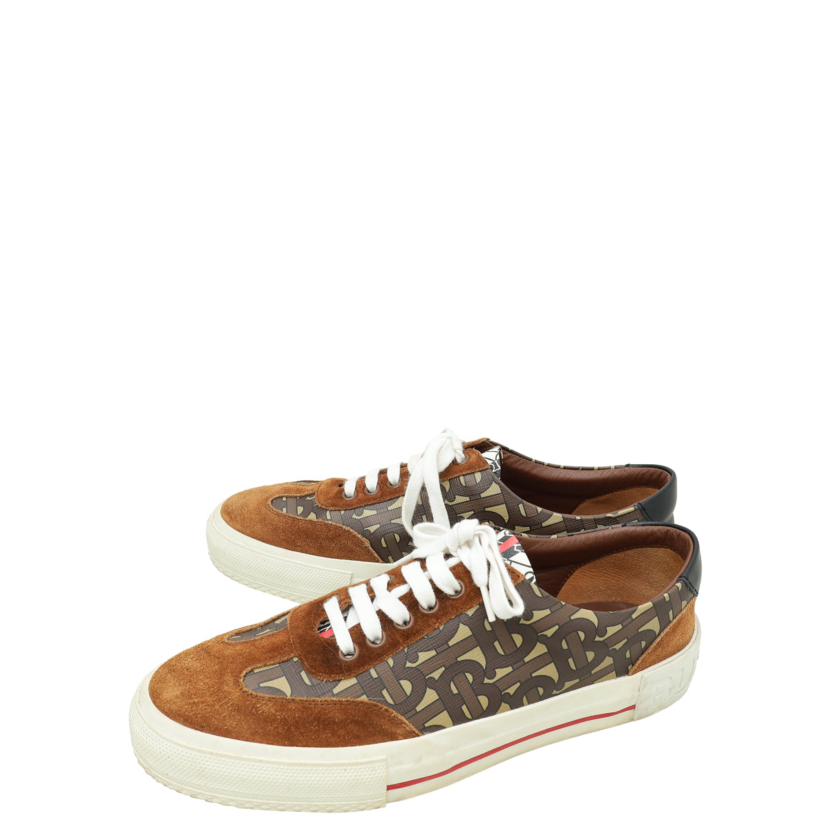 Burberry Bicolor TB Suede Low Top Sneakers 39