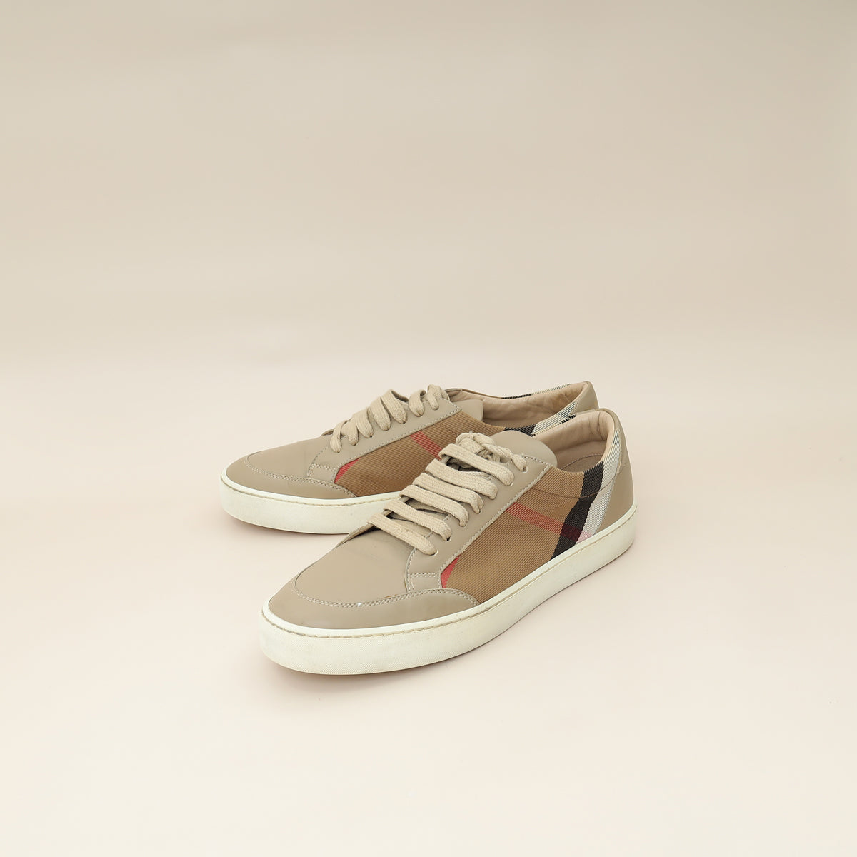 Burberry Nude Beige Salmond Sneakers 40-Burberry-THE CLOSET