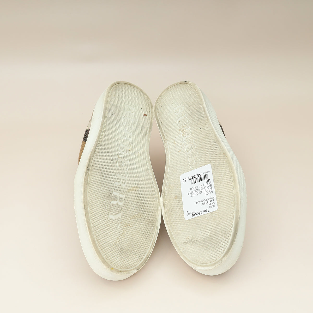 Burberry Nude Beige Salmond Sneakers 40-Burberry-THE CLOSET