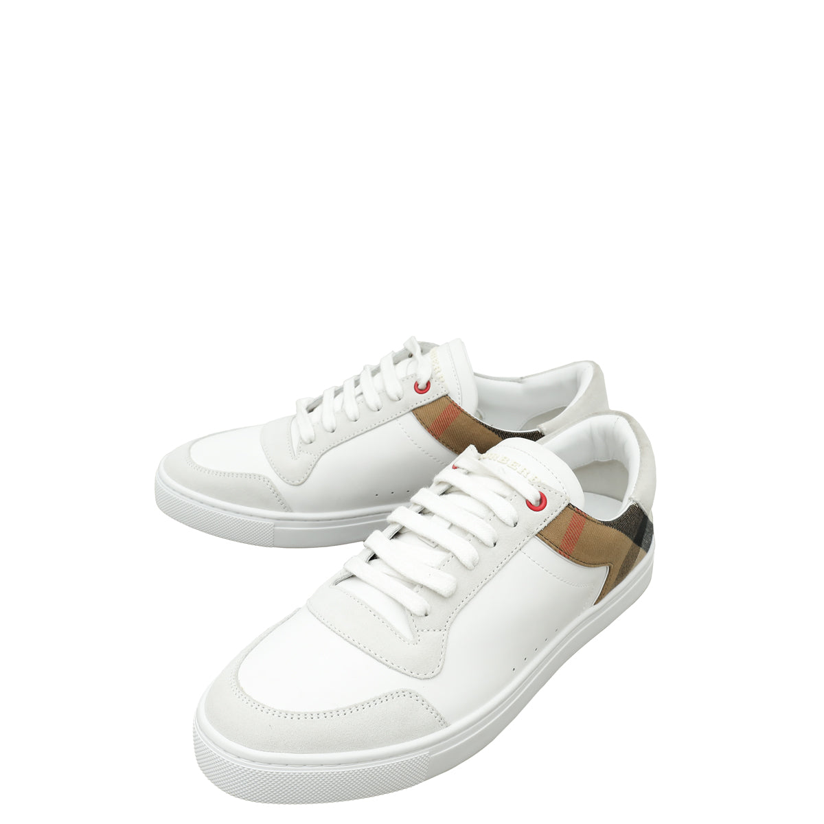 Burberry White Reeth Check Low Sneaker 41