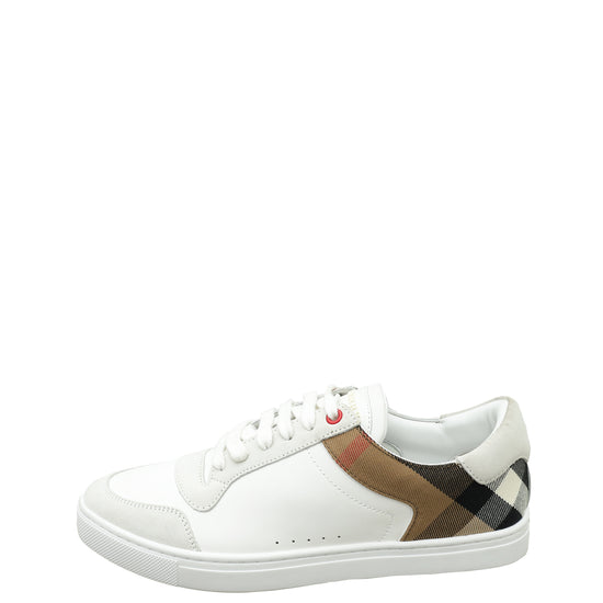 Burberry White Reeth Check Low Sneaker 41