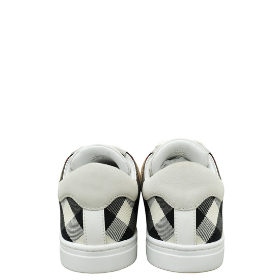 Burberry White Reeth Check Low Sneaker 41