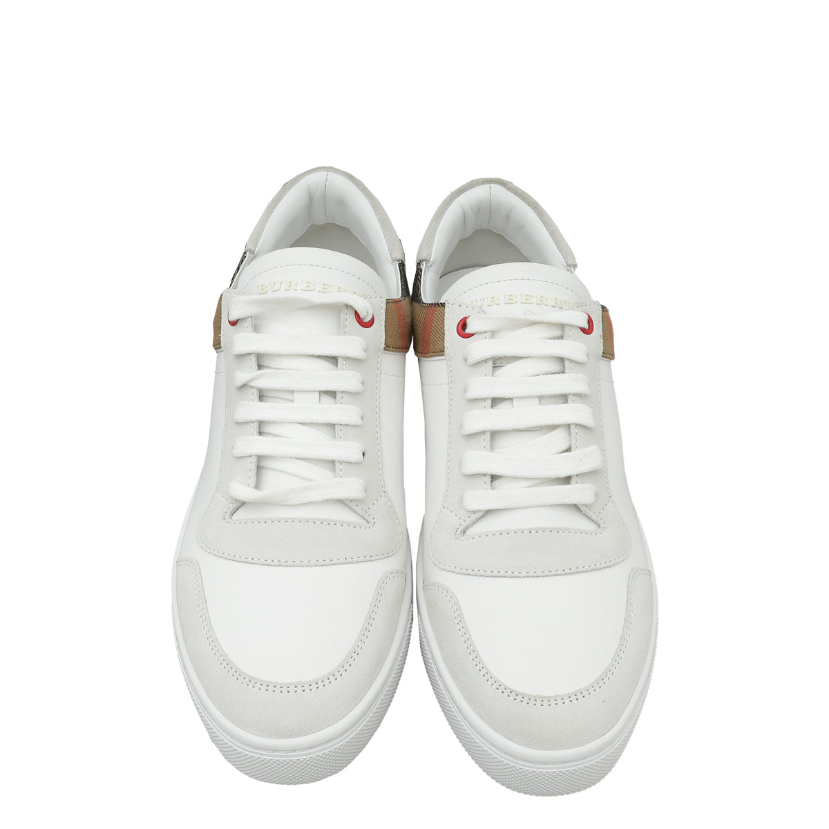 Burberry White Reeth Check Low Sneaker 41