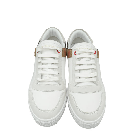 Burberry White Reeth Check Low Sneaker 41