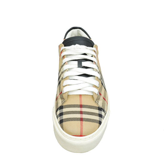 Burberry Beige Archive Rangleton Check Low Top Sneaker 43