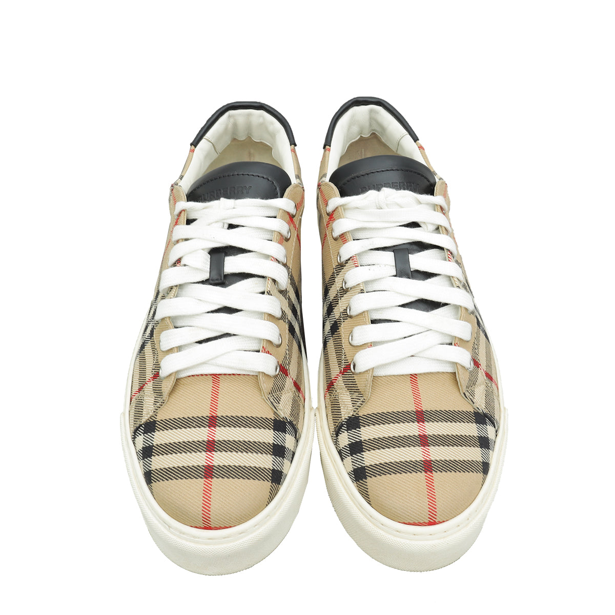 Burberry Beige Archive Rangleton Check Low Top Sneaker 43