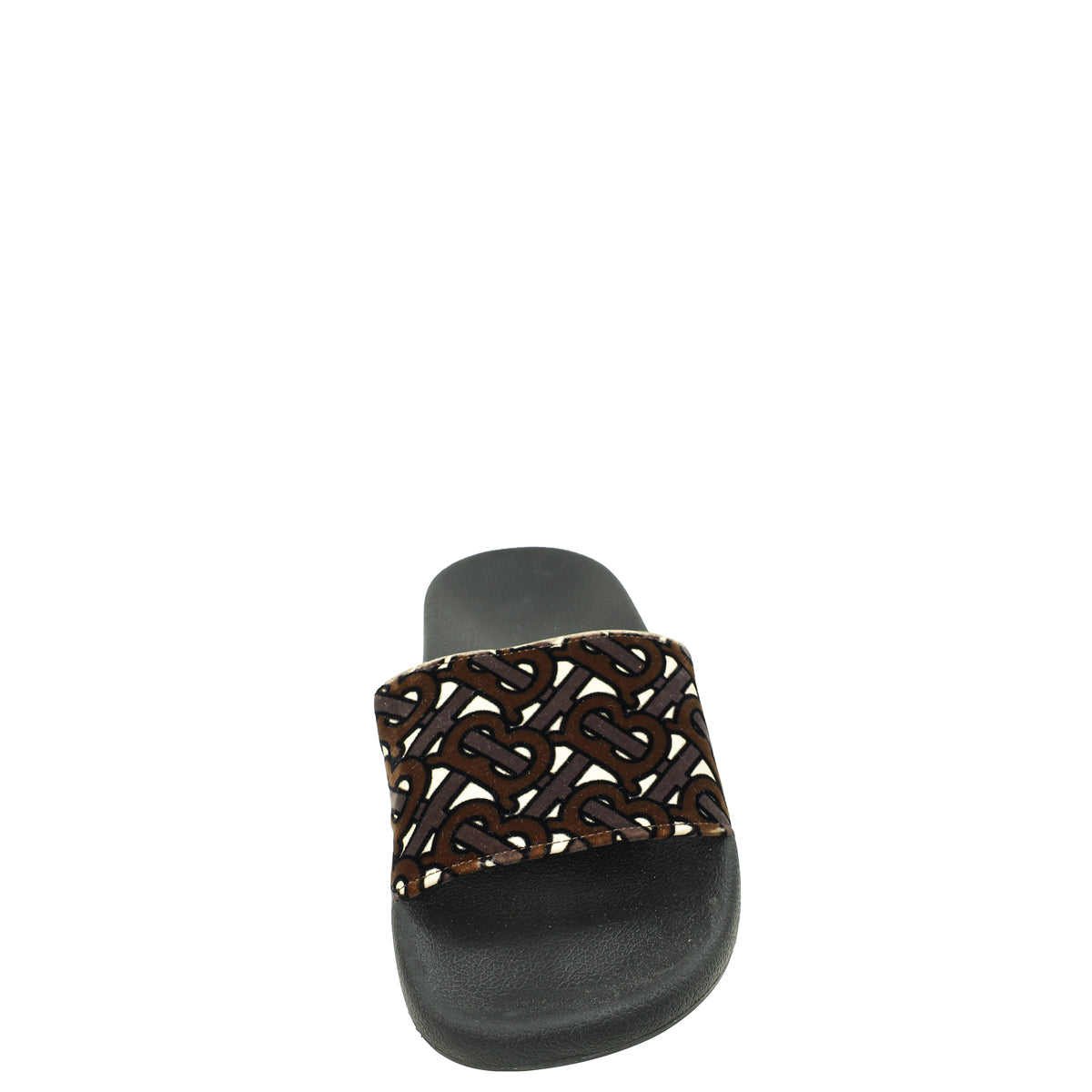 Burberry Bicolor Furley Tb Flock Leather Pool Slides 36-Burberry-THE CLOSET