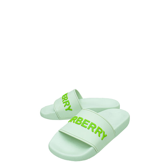 Burberry Pistachio Logo Slide Pool Sandal 36
