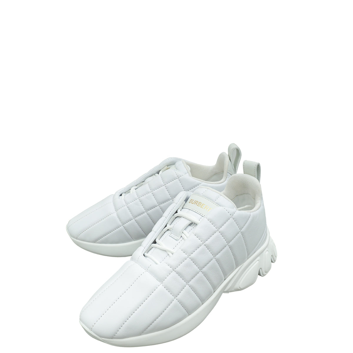 Burberry White Axburton Low-top Quilted Sneakers 37.5-Burberry-THE CLOSET