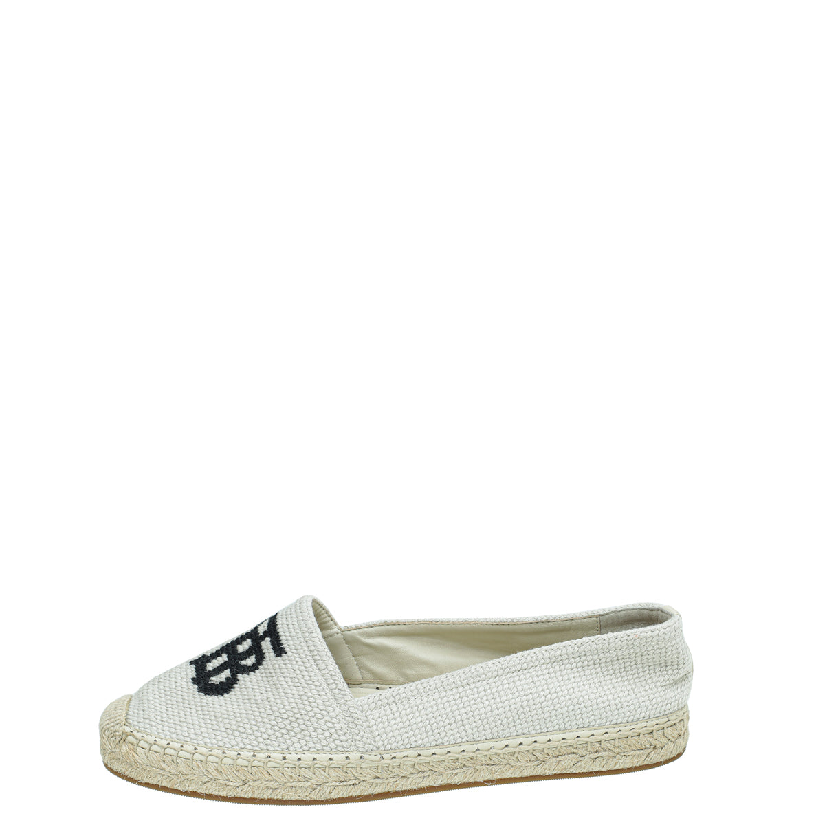 Burberry Off White TB Tabitha Canvas Espadrille 38