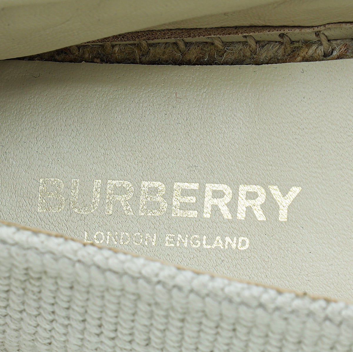 Burberry Off White TB Tabitha Canvas Espadrille 38