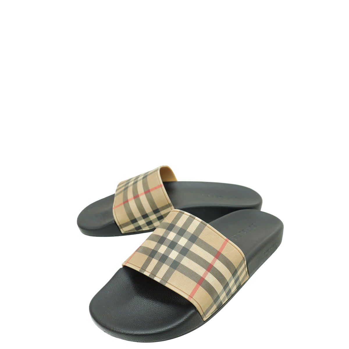 Burberry Archive Beige Vintage Check Slides 41-Burberry-THE CLOSET