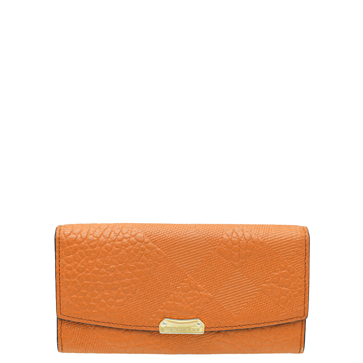 Burberry Orange Embossed Check Continental Wallet-Burberry-THE CLOSET