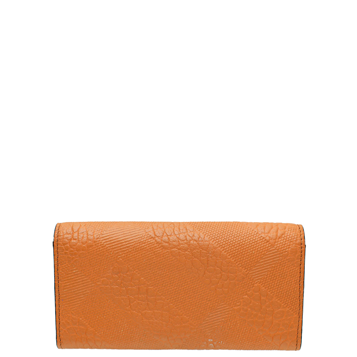 Burberry Orange Embossed Check Continental Wallet