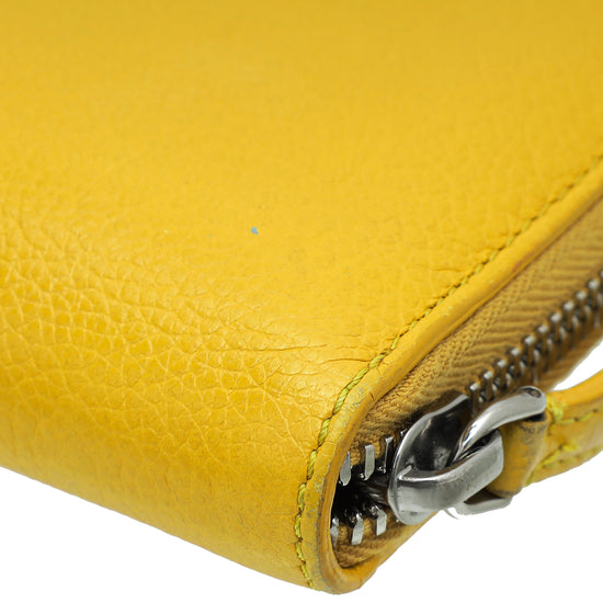 Burberry Yellow Zip Around Organizer Wallet