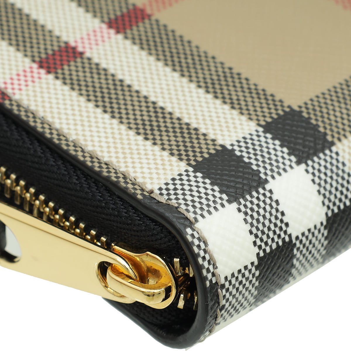 Burberry Multicolor Vintage Check Long Zippy Wallet