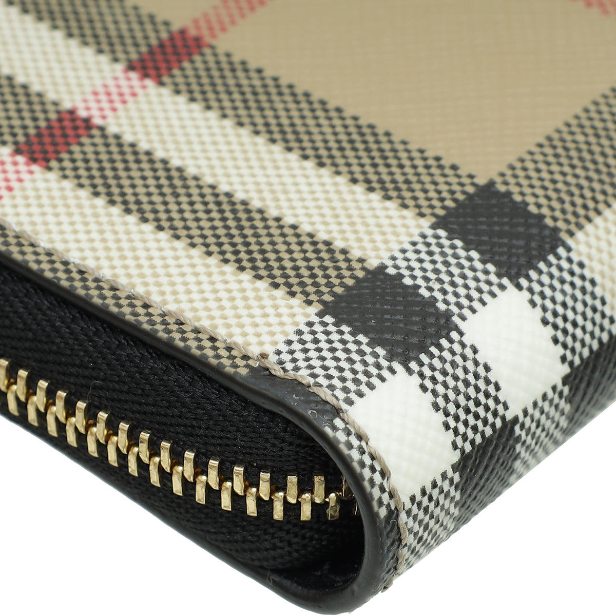 Burberry Multicolor Vintage Check Long Zippy Wallet