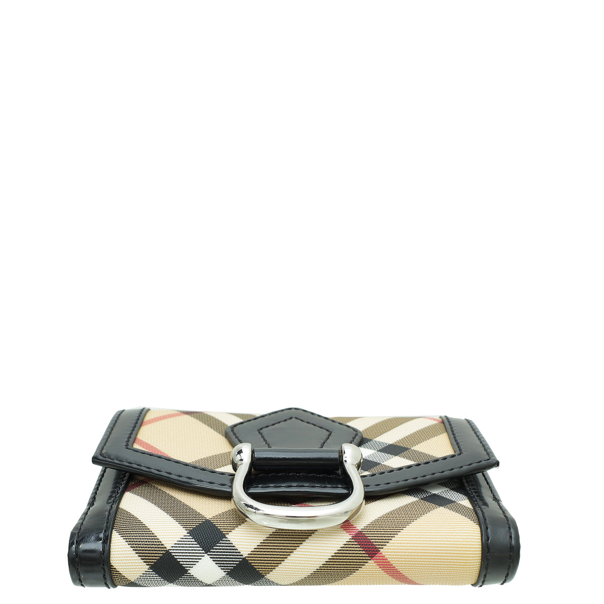 Burberry Bicolor Nova Check Buckle Compact Wallet