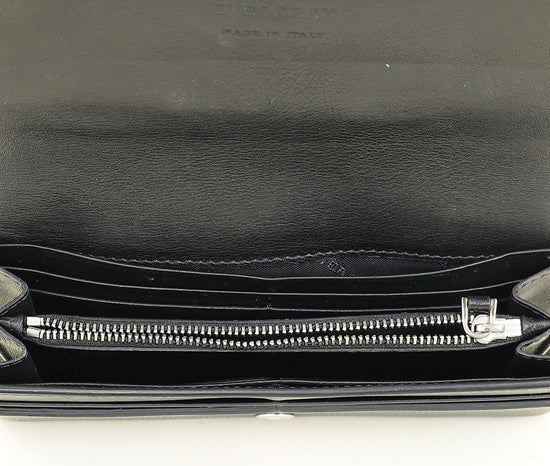 Burberry Bicolor Nova Check Buckle Sequins Continental Wallet